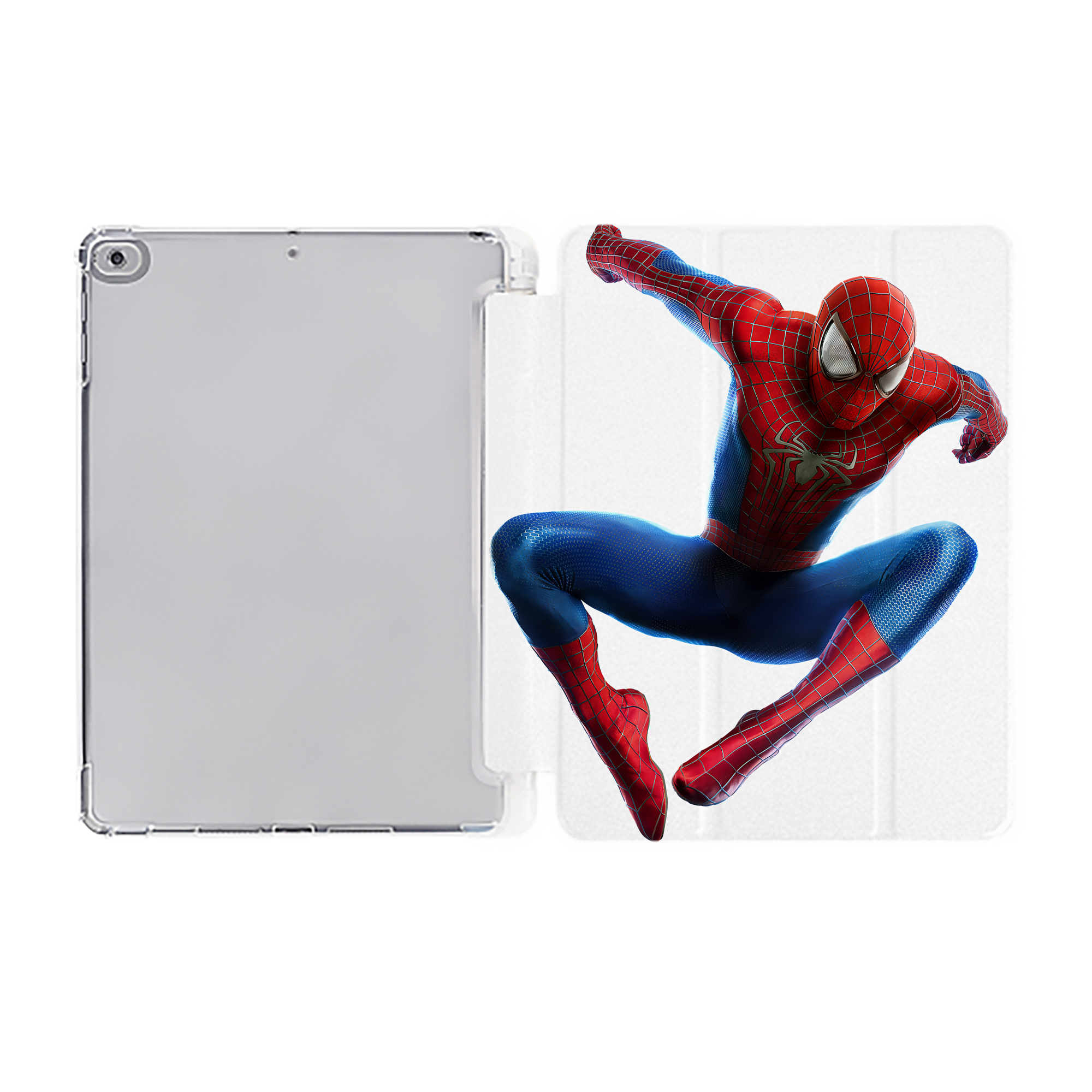 （画像用） Spider Man スパイダーマン IPad ケース ペン収納付き 三つ折りスタンド PUレザー×シリコン 対応機種9.5/10.5/10.9インチ